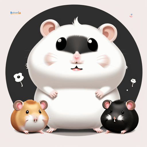 AI generated: Hamster called dream, cartoon, cute, white body and black face
