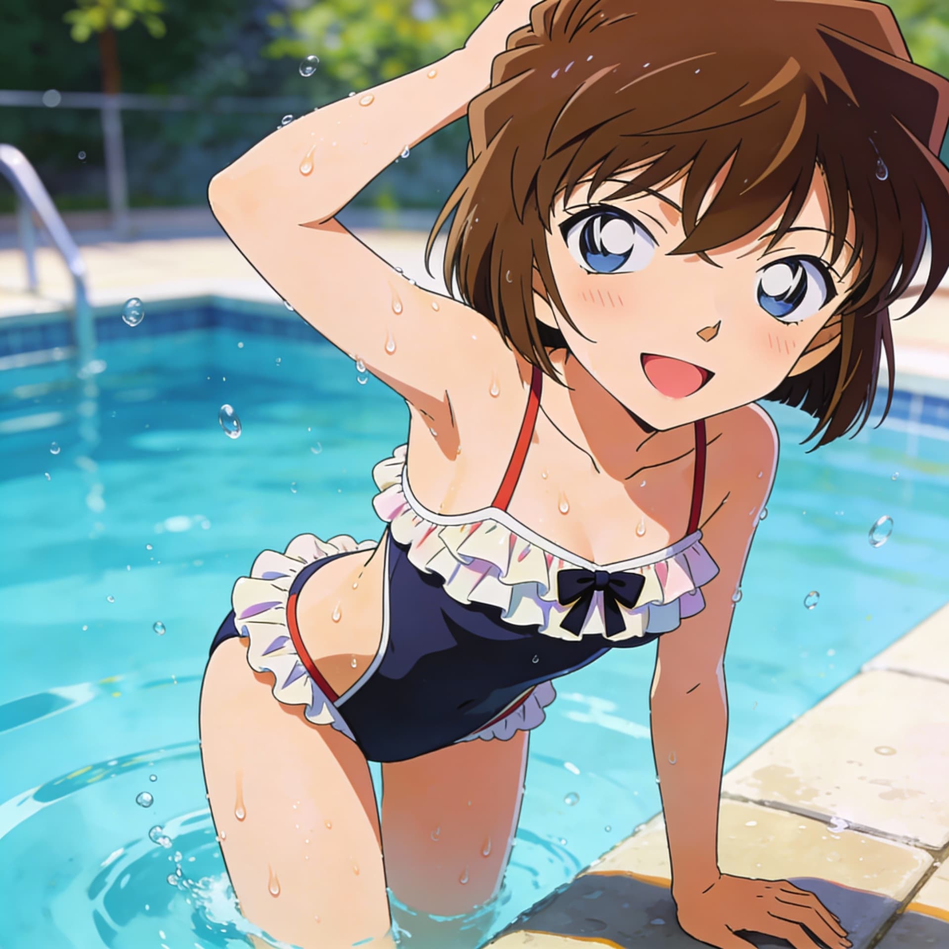 AI generated: 하이바라 아이 수영복