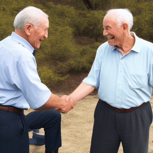 AI generated: two old men shaking hands