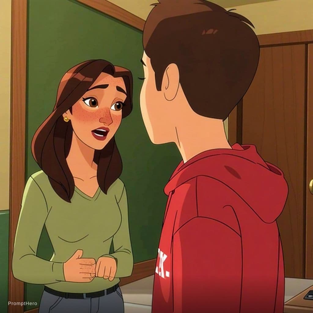 AI generated: She is talking boy's dick