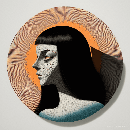 AI generated: Sun profile + Halftone pattern + editorial illustration of the memento morti + higly textured, genre...