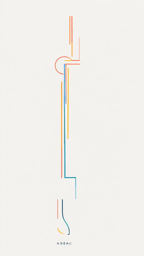 AI generated: (best quality, ultra-detailed, realistic:1. 2) Noah, clean lines, minimalist artwork, vibrant color ...