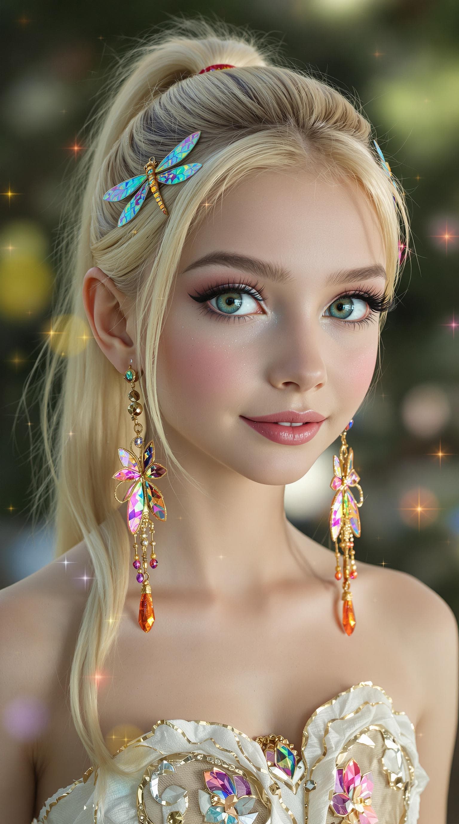 AI generated: a professional photo of a exceptionally beautiful girl Fairy (age 9) (full Body),(futuristic),(maste...