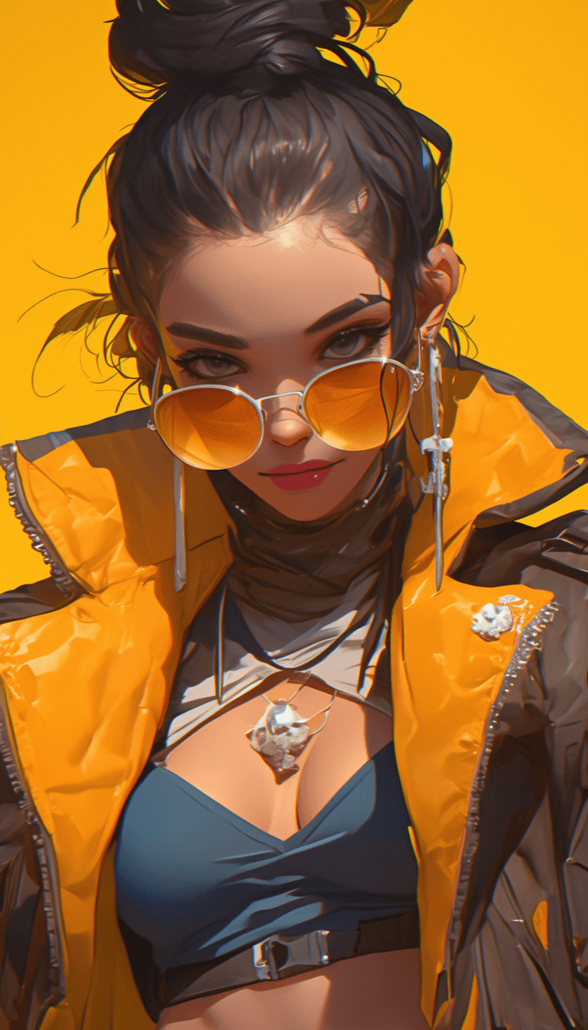 AI generated: a girl wearing pirate and sunglasses, in the style of otherworldly illustrations, realistic color sc...