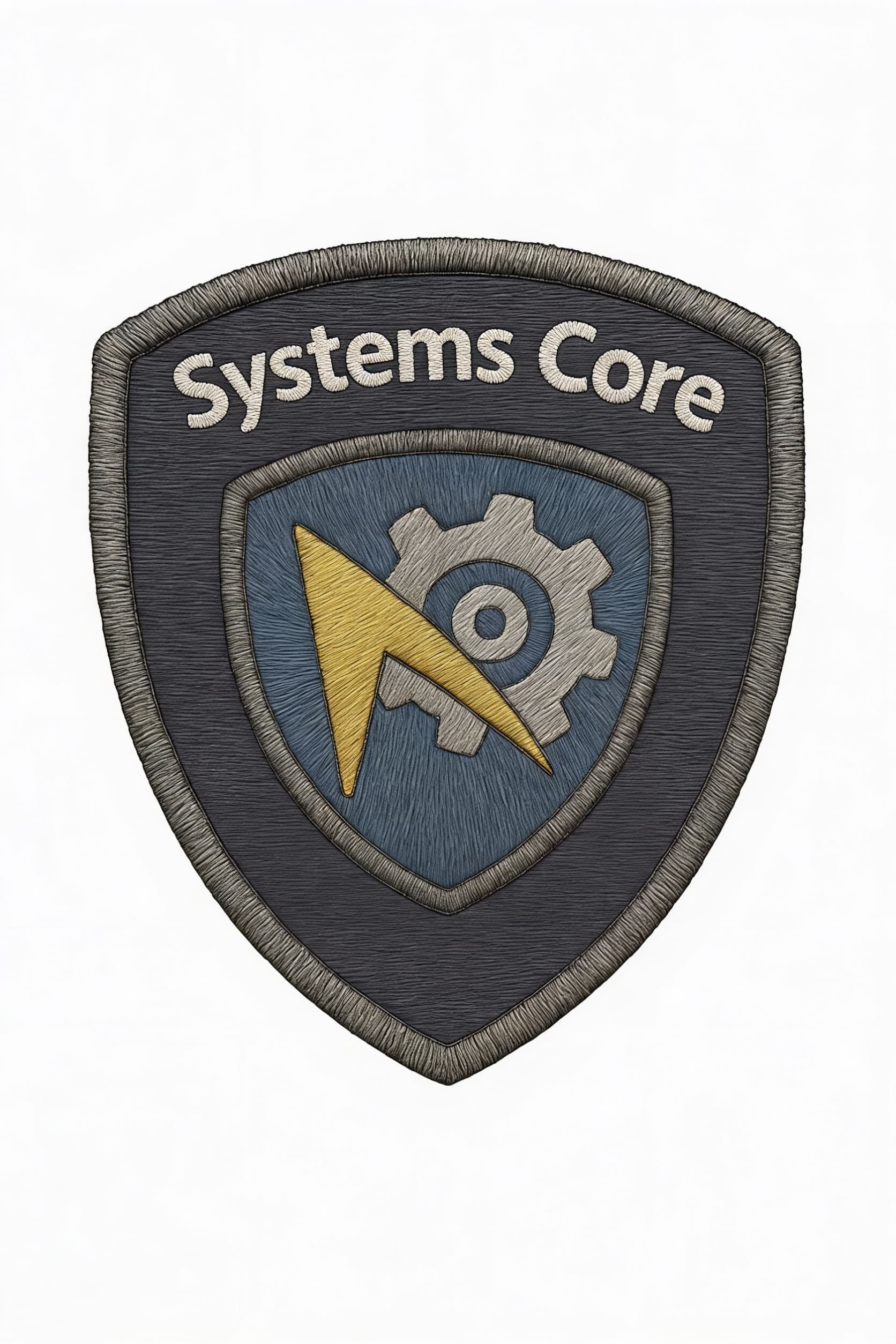 AI generated: Create a Sci-Fi uniform patches. Use the Reference image and replace Data Core with Systems Core. Re...