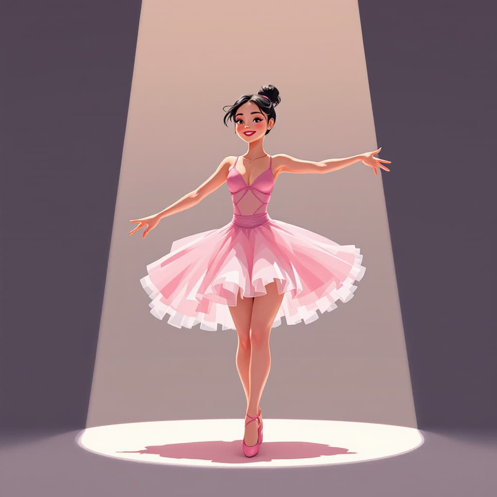 AI generated: Uma ilustração digital de estilo anime apresenta um inseto barata dançarina com uma saia de filó, so...