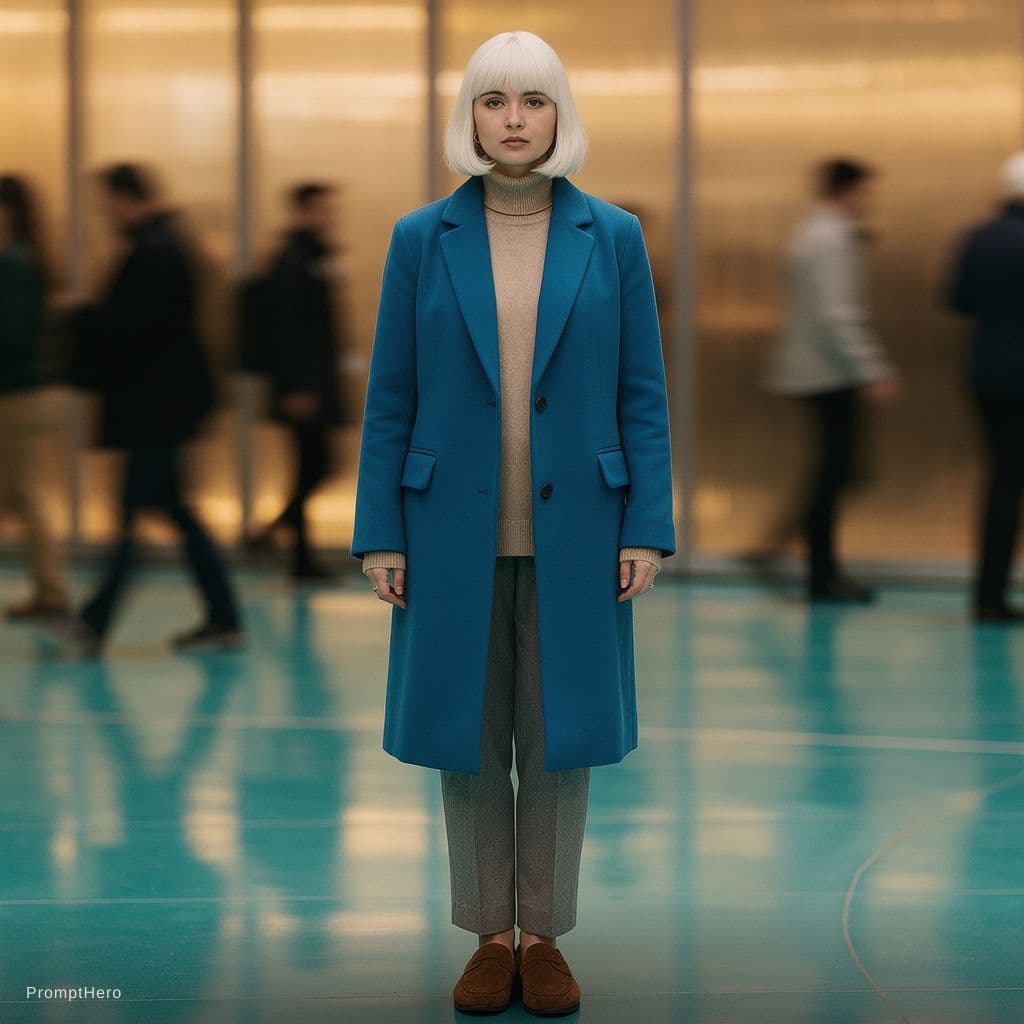 AI generated: photography, front-profile walk-through, depth of field background blur, full-body, full-frame, 30mm...