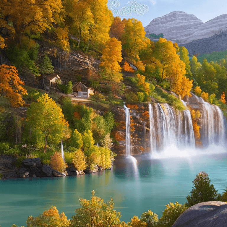 AI generated: photorealistic oil on canvas, 
hill, river, tree,
beautiful setting, fall,
Foreground,
unreal engine...