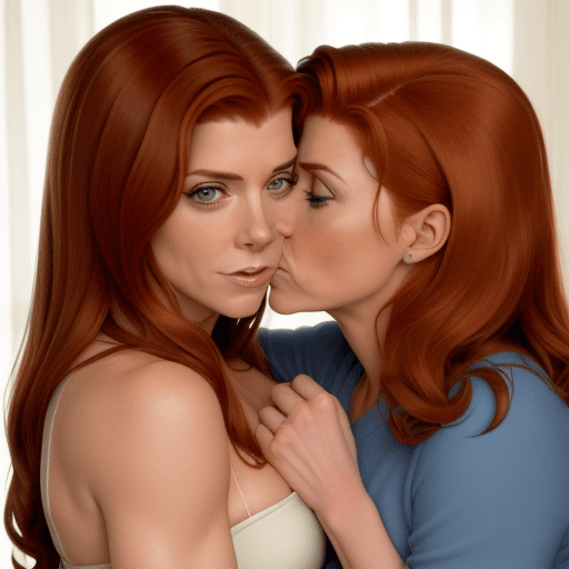 AI generated: kate walsh amy adams lesbian kissing each other