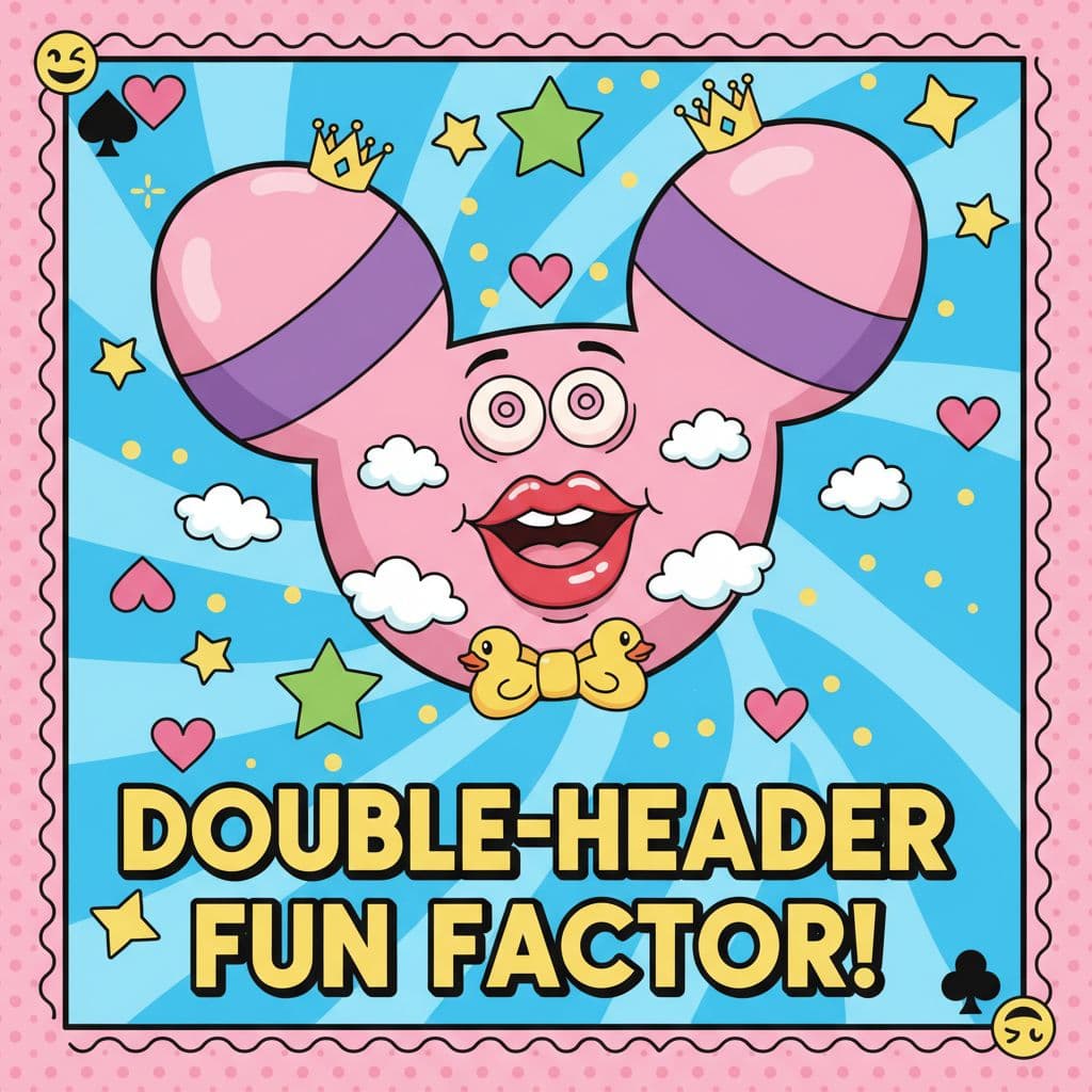 AI generated: Playing card design, Double-Headed Dildo head, double-ended dildo design with a mouth and eyes in th...
