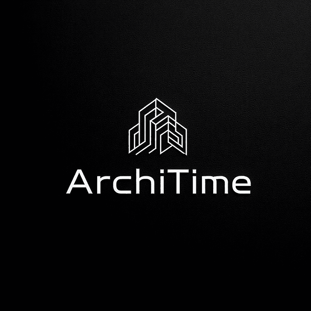 AI generated: Sleek hi-tech logo design for ArchiTime, an architectural bureau. Thin line art, geometric precision...