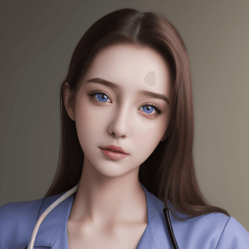 AI generated: Beautiful 21 year old woman, nurse uniform, hyper realistic. detailed eyes, low cut top