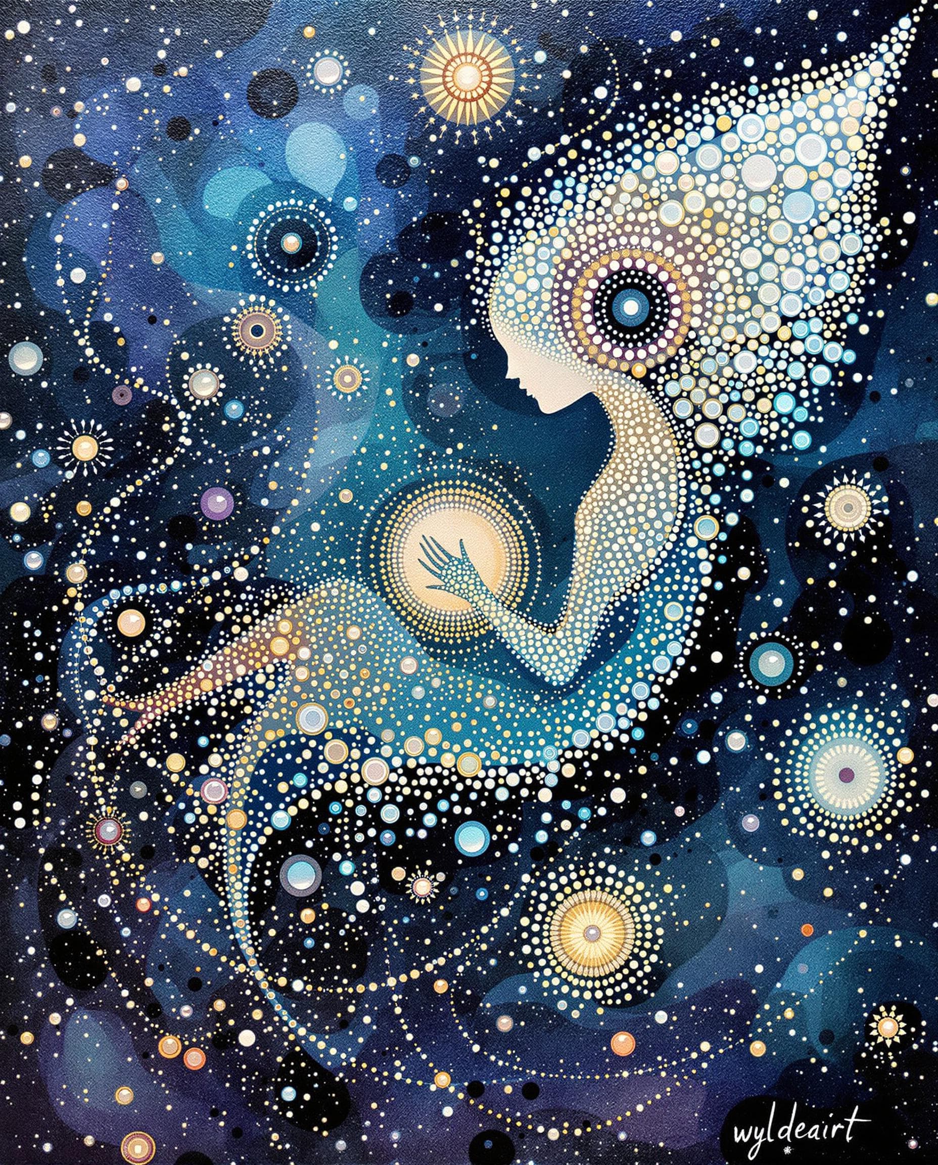 AI generated: Steampunk bio-morphic ethereal glow. Acrylic splash art, opaline pearlescent ink, translucent glaze....