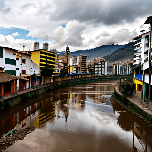 AI generated: clean river in bogota colombia 8k