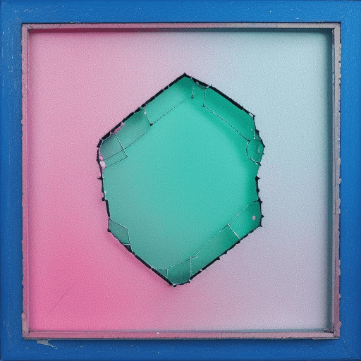 AI generated: pastell art with broken glass like a 80s music album artwork