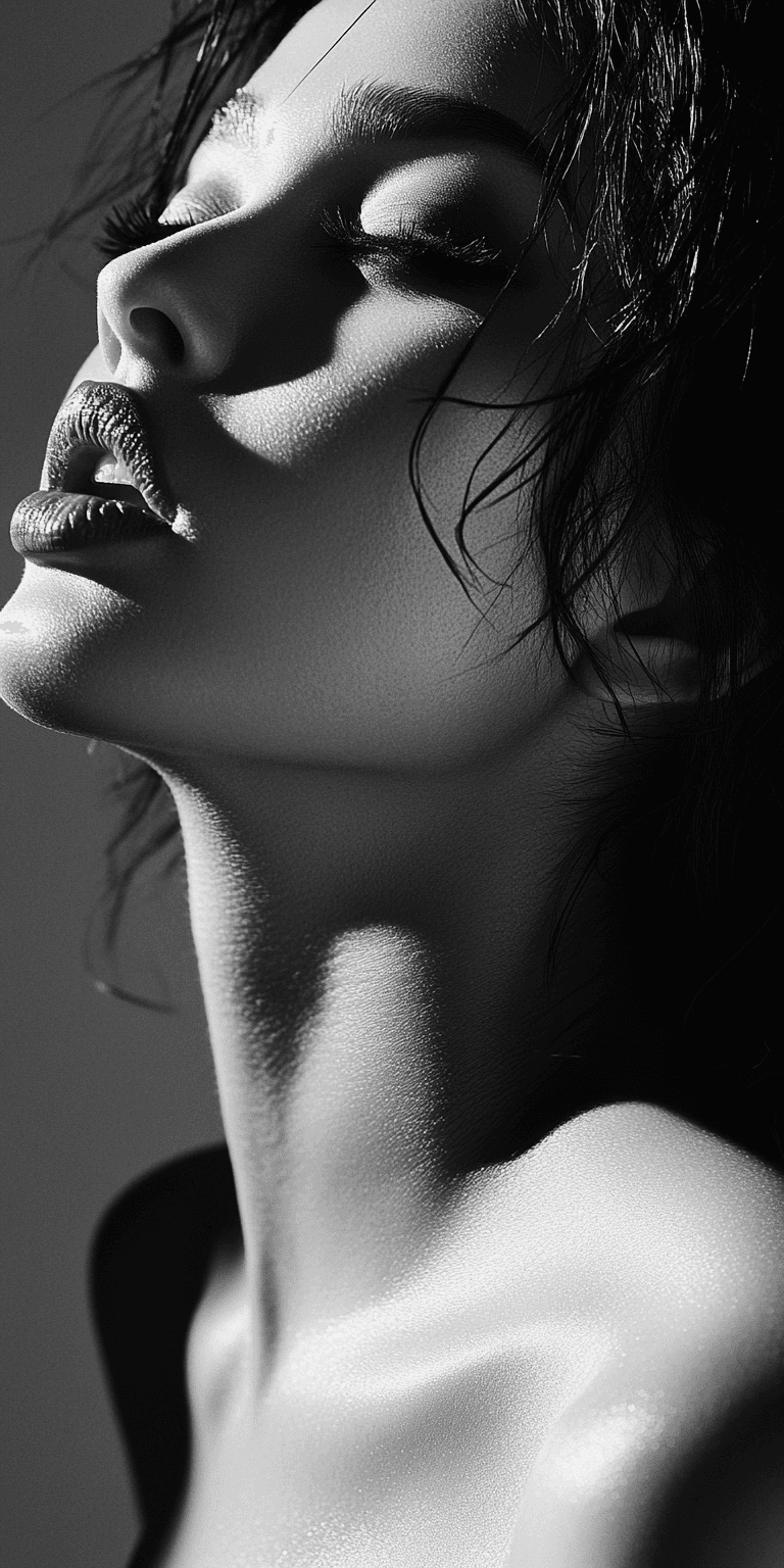 AI generated: realistic retro photo of a model, close-up, shot on a FlicFilm Elektra 100 --no freckles --chaos 33 ...