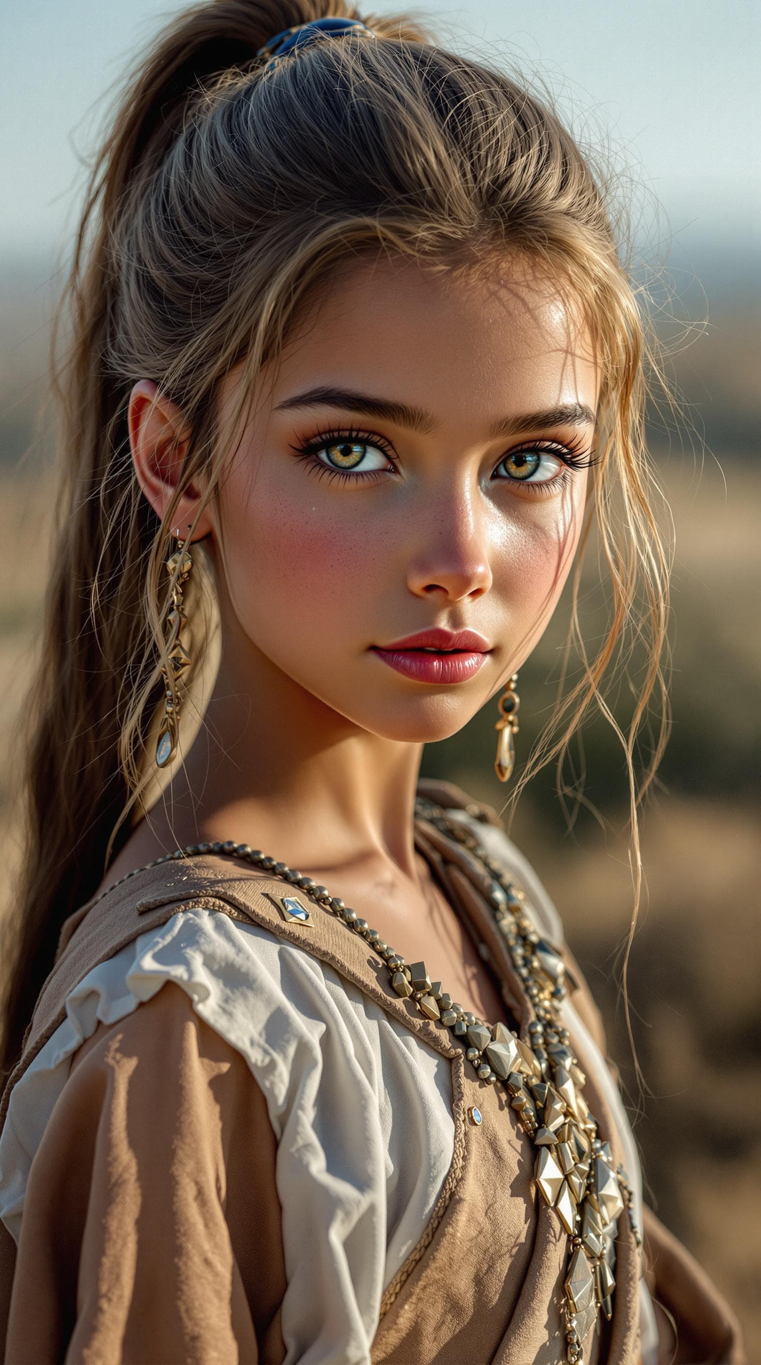 AI generated: a professional photo of a exceptionally beautiful girl in the world (age 9), (nine year old),  Egypt...