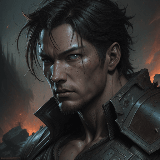 AI generated: art by Jim lee and greg rutkowski, determined human male, highly detailed face, beautiful eyes, extr...
