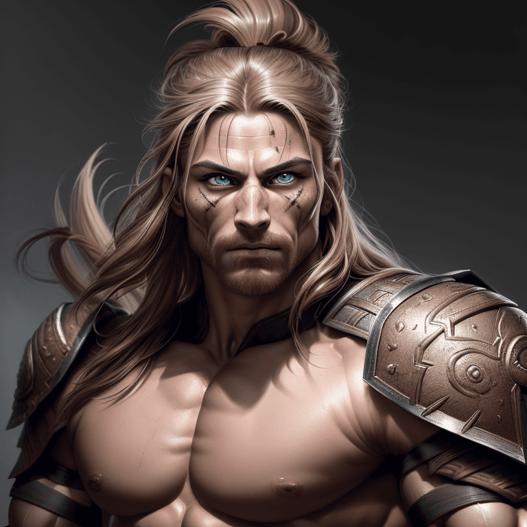 AI generated: warrior muscles pose portrait, insanely detailed, highest quality, concept art, 4k, high sharpness, ...