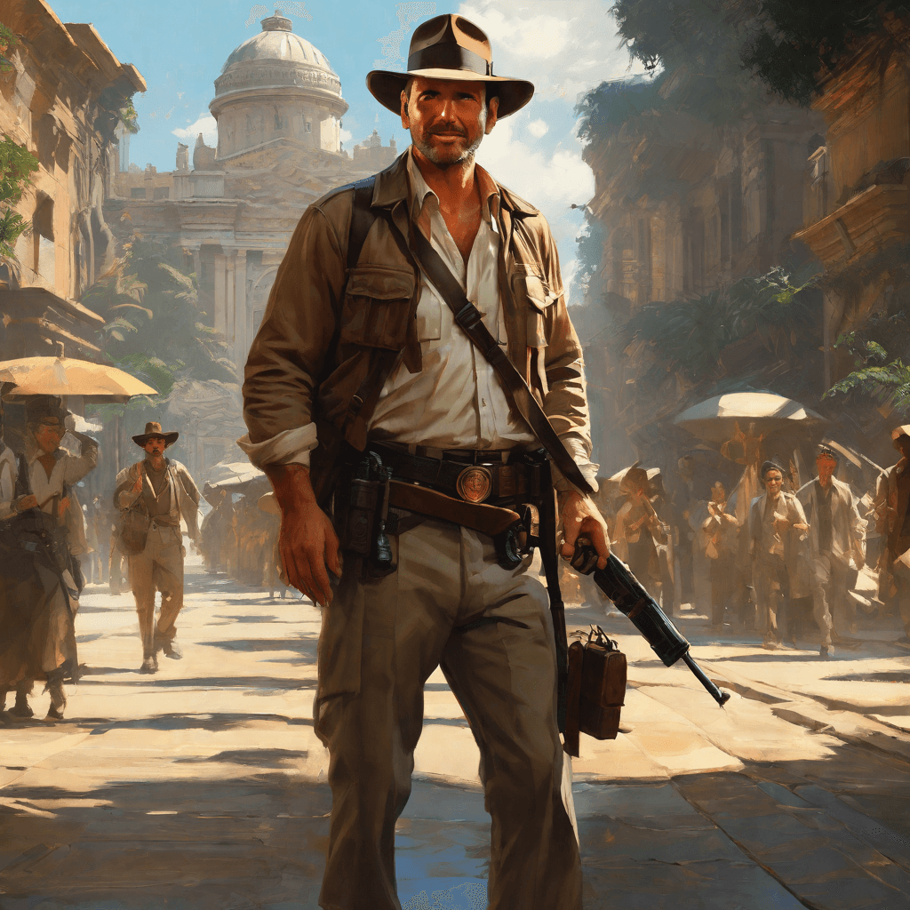 AI generated: (extremely detailed CG unity 8k wallpaper), photo of ((pfernandez)), smiling, indiana jones, nostalg...