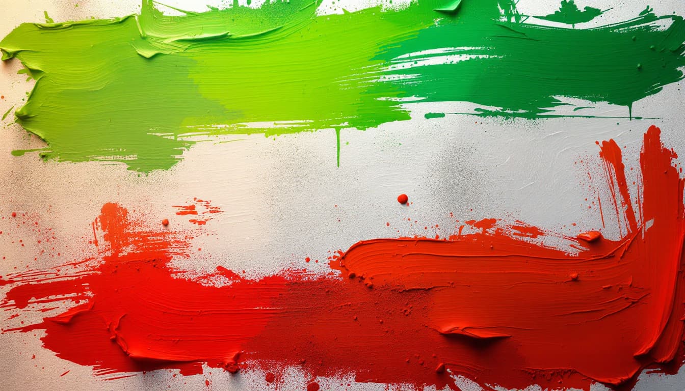 AI generated: Create an artistic representation of the Italian flag, emphasizing vibrant colors and texture. The f...