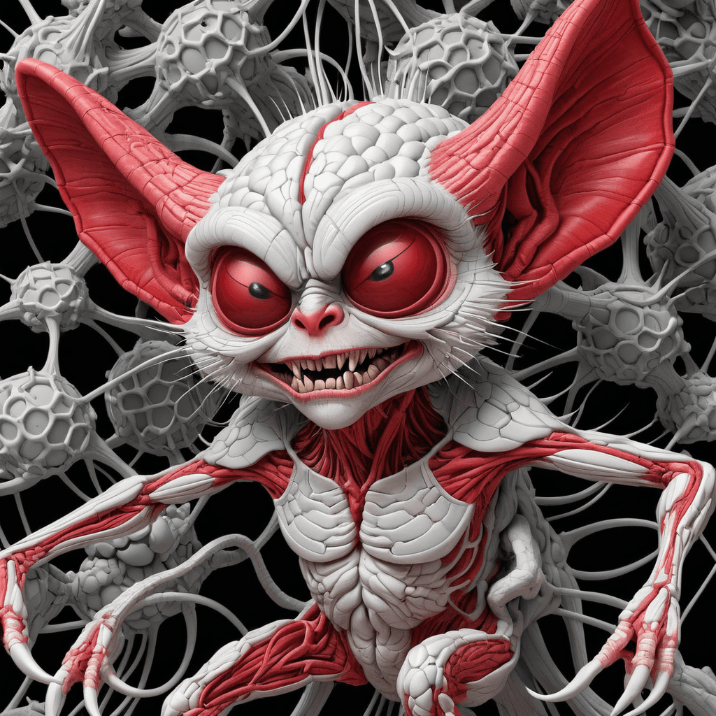 AI generated: Gremlin, highly detailed mattepainting in a microscopic surface, style of grid electron microscope, ...