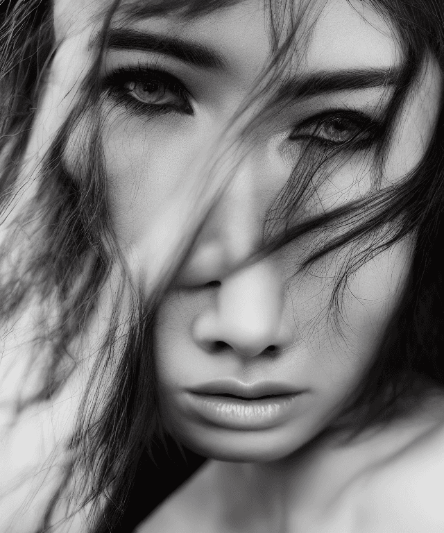 AI generated: RAW photo, B&W photo, (detailed face)+, portrait of a beautiful woman posing for a picture, 80mm, (s...