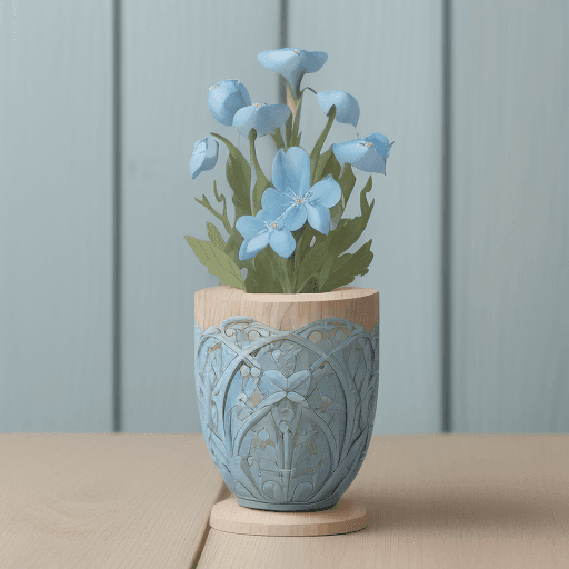 AI generated: A serene and calming image of a light blue wooden surface. The wood appears to be smoothly polished ...