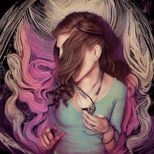 AI generated: Art by Dan Mumford and Artgerm ,full body portrait,  ((Natalia Dyer:0.8)), ((Lea Thompson:0.6)),   b...