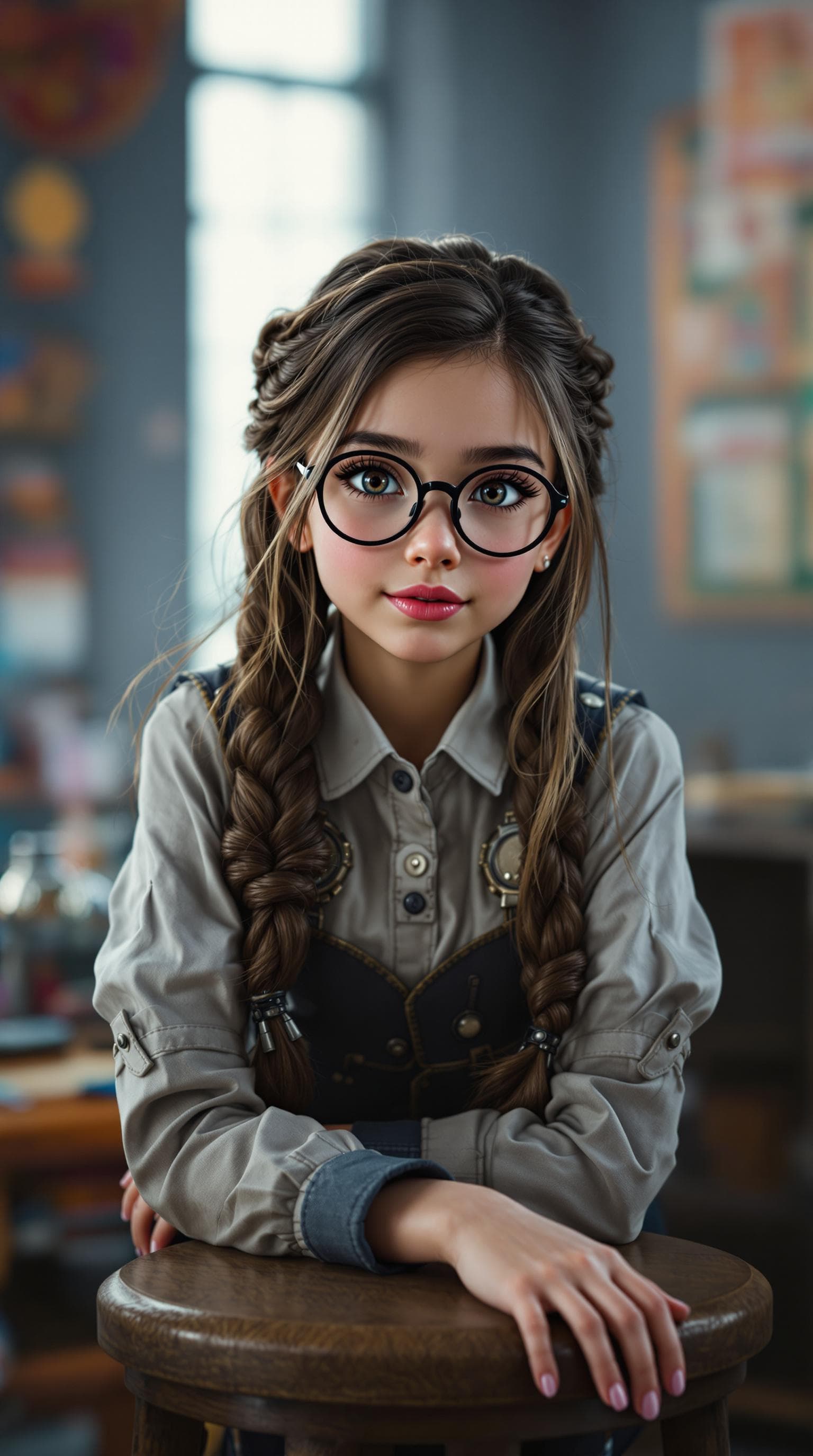 AI generated:  a professional photo of a exceptionally beautiful girl in the world (age 10) Elle in a highly detai...