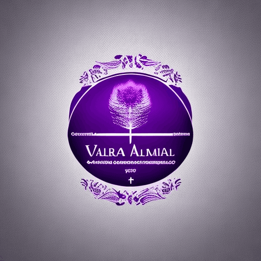 AI generated: Create a stunning logo in shades of purple that incorporates the text 'Valeria Amestica Clinical Psy...