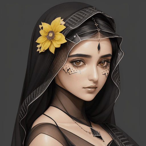 AI generated: The watercolor painting shows a woman (full body), a beautiful young Saudi woman with black hair, we...