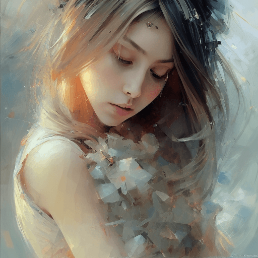 AI generated: an image of a girl with long hair, in the style of russ mills, michael garmash, charming sketches, m...