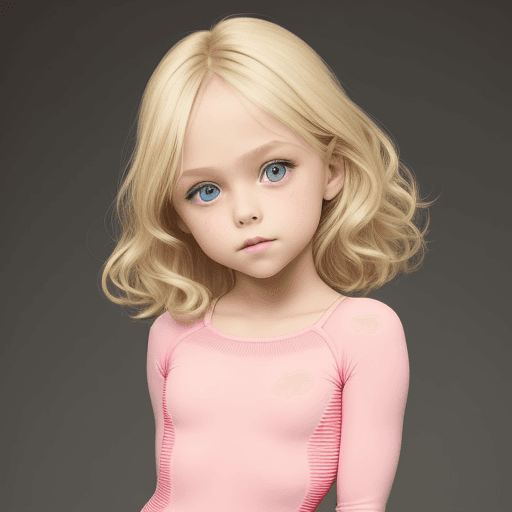 AI generated: 8 year old girl, beautiful, blonde hair, little girl, tight clothes, cute face