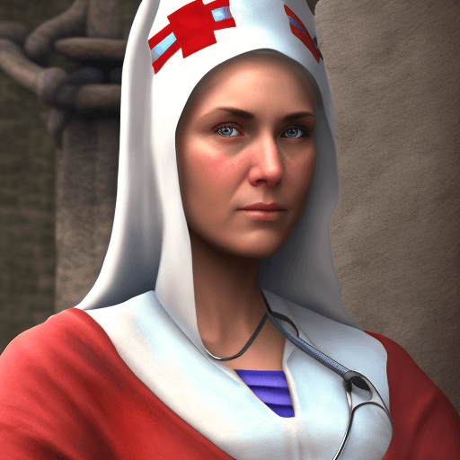AI generated: High Definition Photo of a ultra realistic Medieval female named Nurse Raella