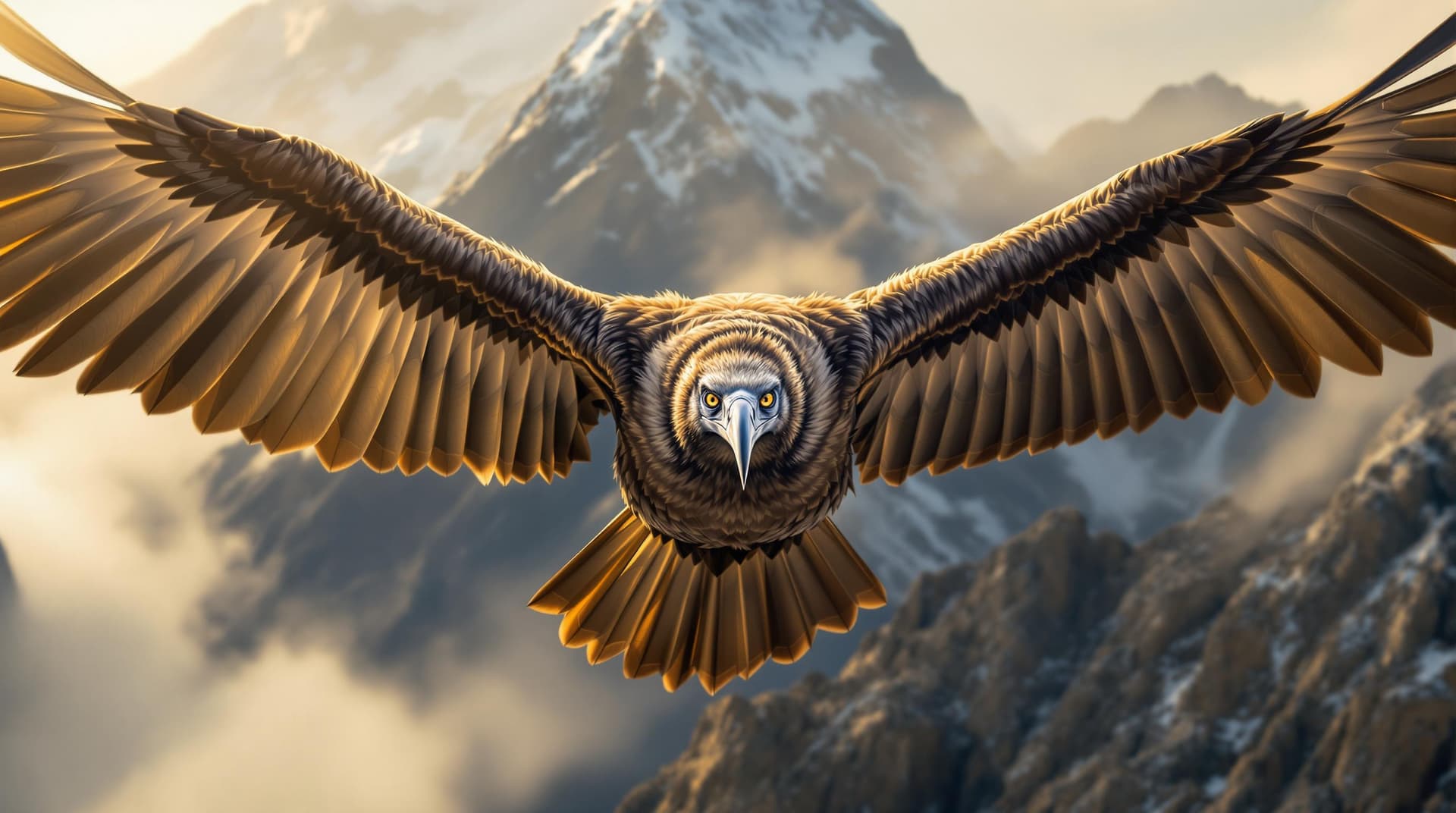 AI generated: An awe-inspiring, high-resolution photograph of a majestic Chilean Condor soaring through the sky, c...