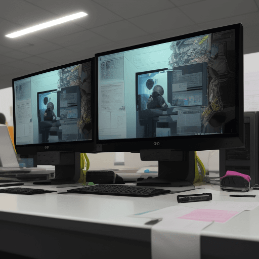 AI generated: crie uma foto de um designer trabalhando em umcomputador. Os elementos-chave incluem:
A pessoa senta...