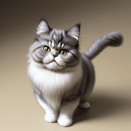 AI generated: Persian cat on two legs standing
Looking up