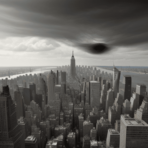 AI generated: New York City 100 years after the fall of man, unihabited, post apocalypse, photo realistic