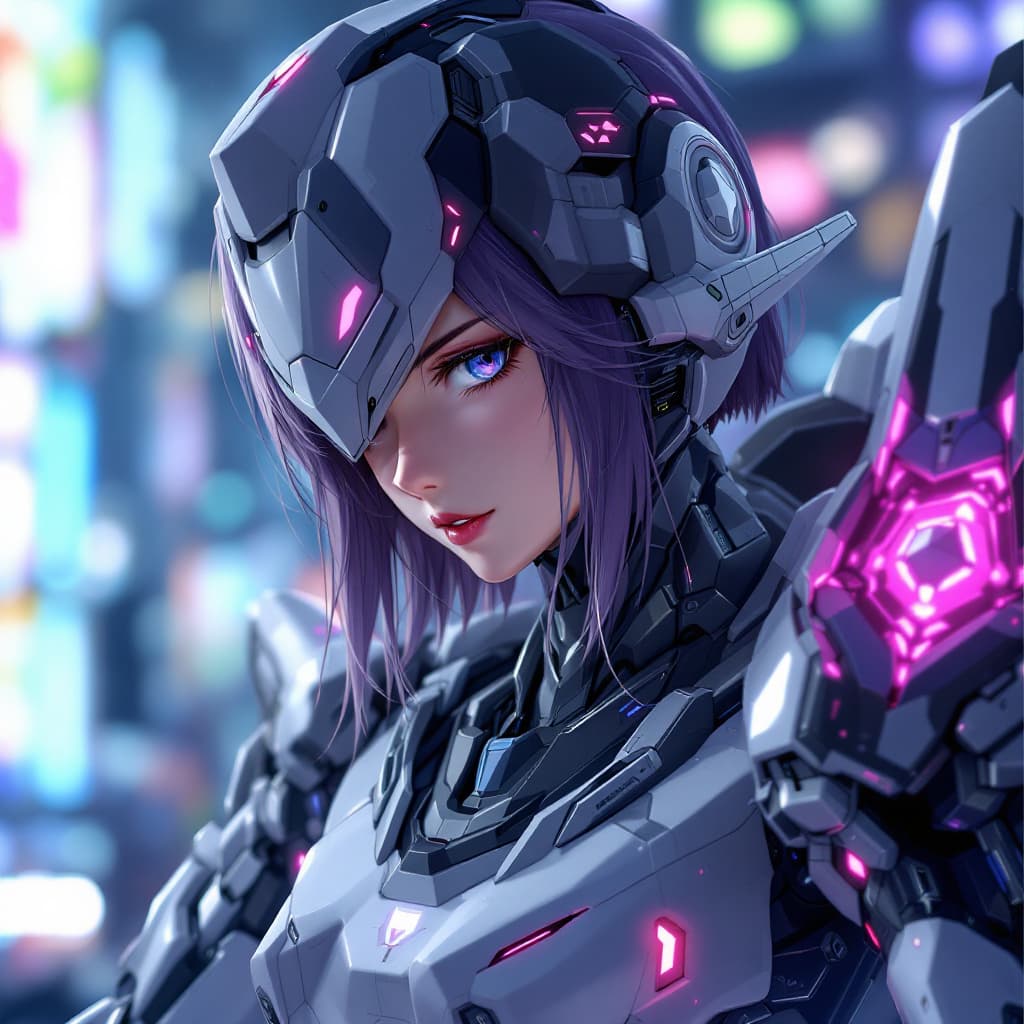AI generated: anime girl, robot