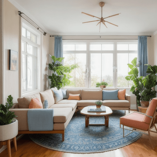 AI generated: High-resolution photography of interior design featuring a dreamy sunken living room conversation pi...