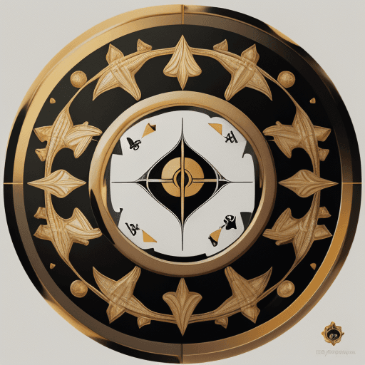AI generated: Picture a logo showcasing poker chip Within the center of the hand's palm lies an intricately design...