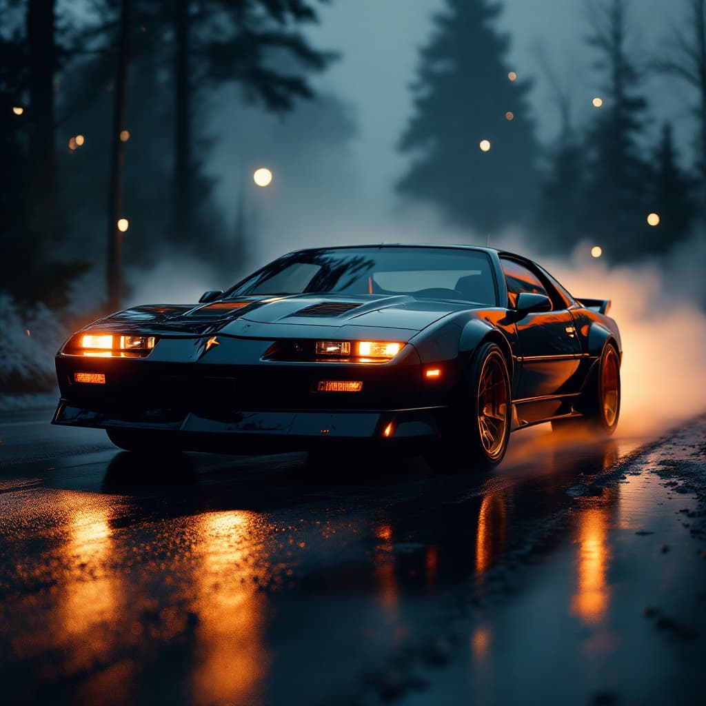 AI generated: I want to create a video inspired in the intro of Knight rider, but instead the Pontiac Firebird it ...