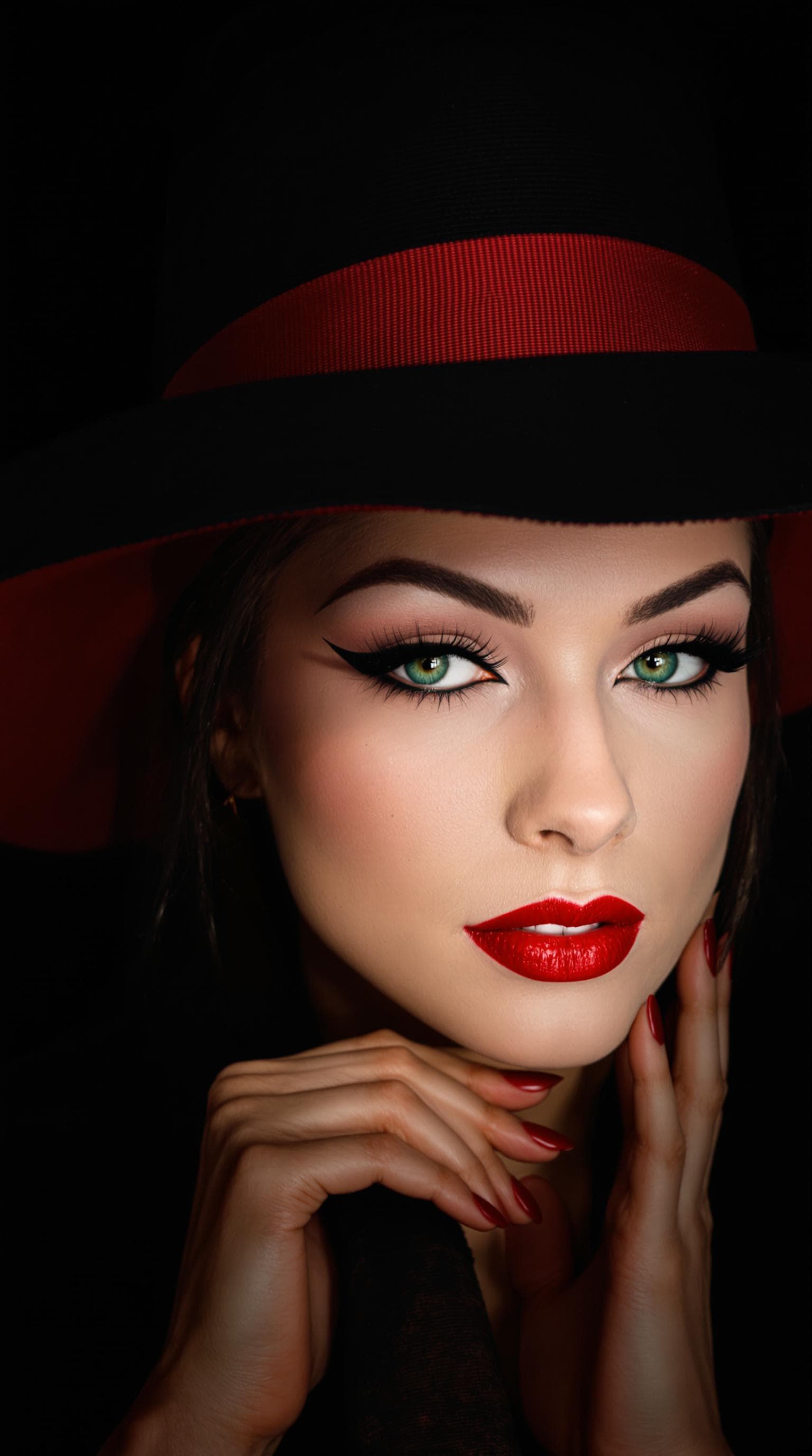 AI generated: "Image is a high-resolution portrait photograph featuring a woman with a striking appearance. She ha...