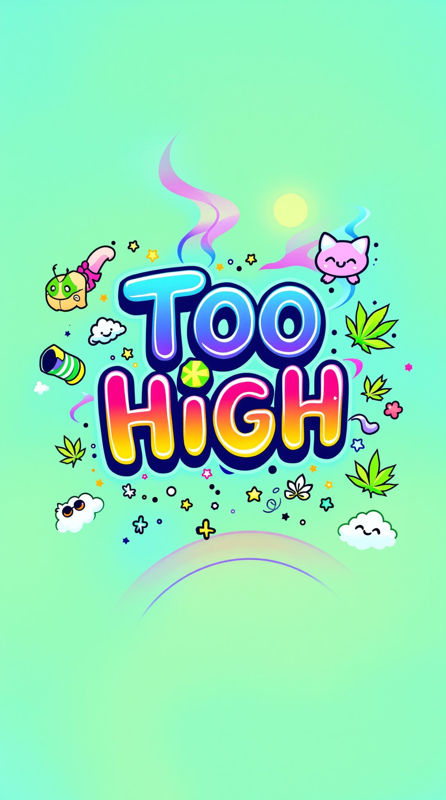 AI generated: Create a vibrant and eye-catching graphic centered around the username "Too High." The text should b...