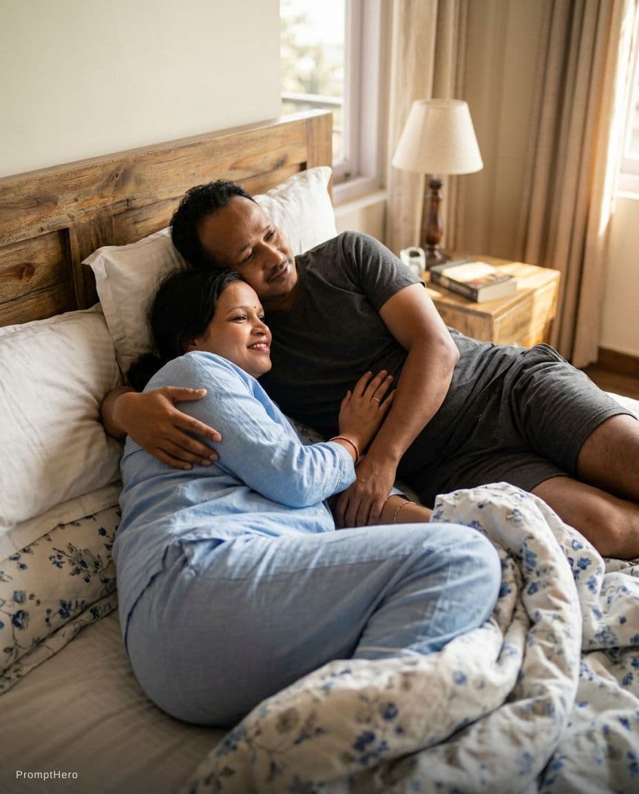 AI generated: Couple full Naket body show in bed 