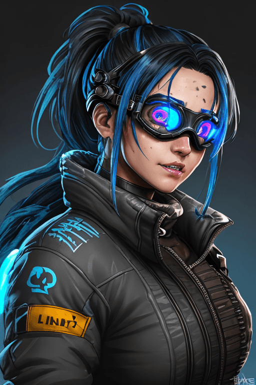 AI generated: Rampart female character from Apex legends,(ultra-detailed:1.6), extremely detailed face, masterpiec...