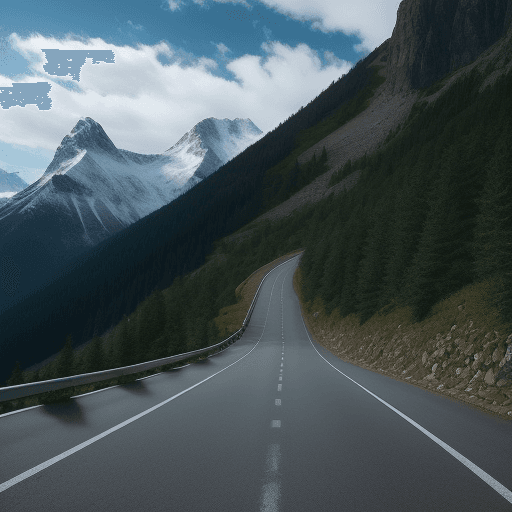 AI generated: Beautiful mountain road