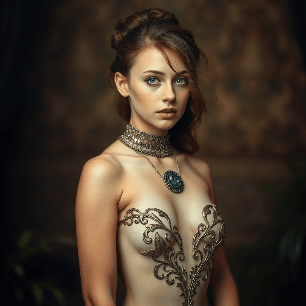 AI generated: stunning girl in nude look, intricate details, breathtaking, amazing, award-winning