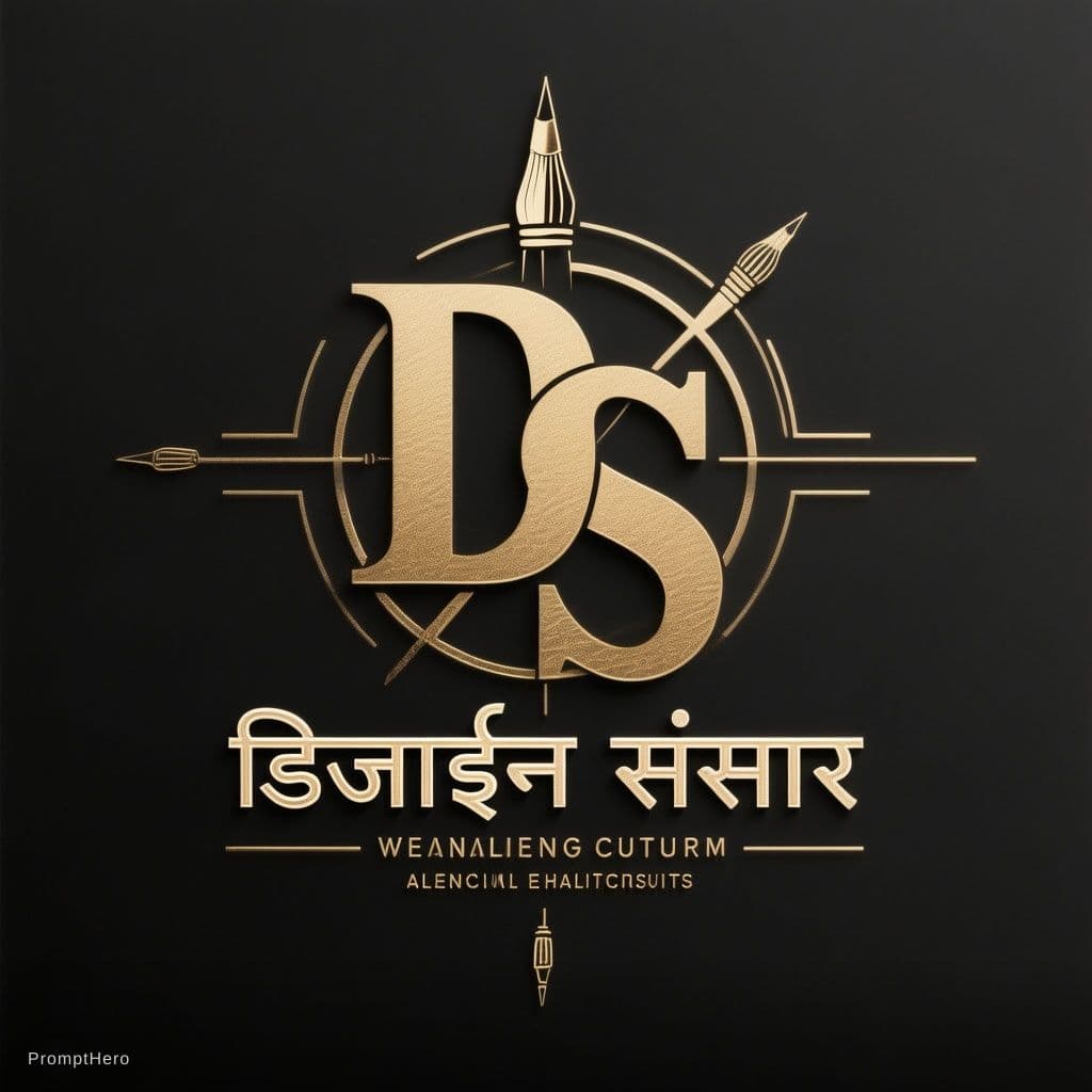 AI generated: Luxury minimal logo design for a creative design and print studio named “डिजाइन संसार”. Create a pre...